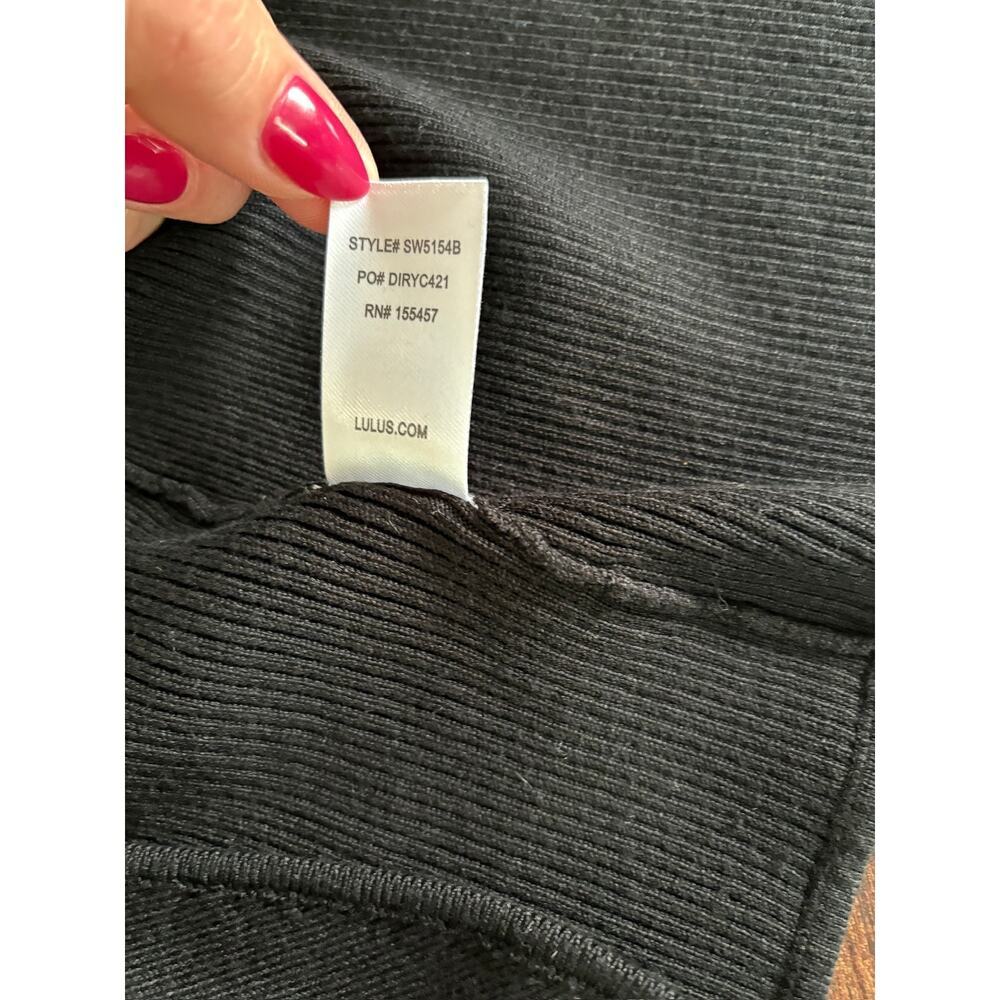 NWT Lulus Black Ribbed Knit Tie Back Tank Top Womens Size Medium Summer Knit Top - Picture 5 of 5